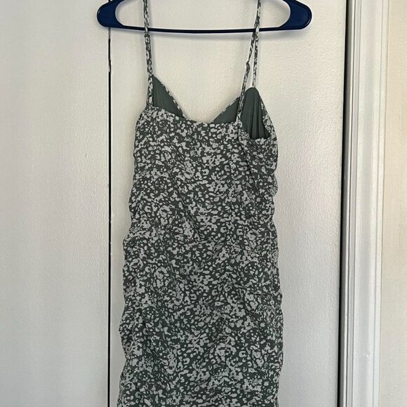 Abercrombie & Fitch Green And White Floral Small mini dress adjustable straps - Picture 2 of 7